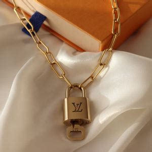 gold louis vuitton lock necklace replica|louis vuitton padlock necklace silver.